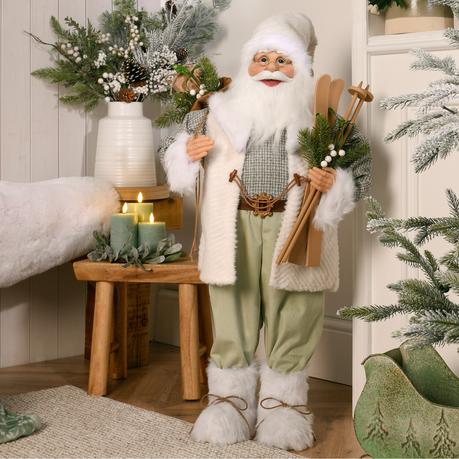 Cosy Cottage Standing Santa Decoration Image 2