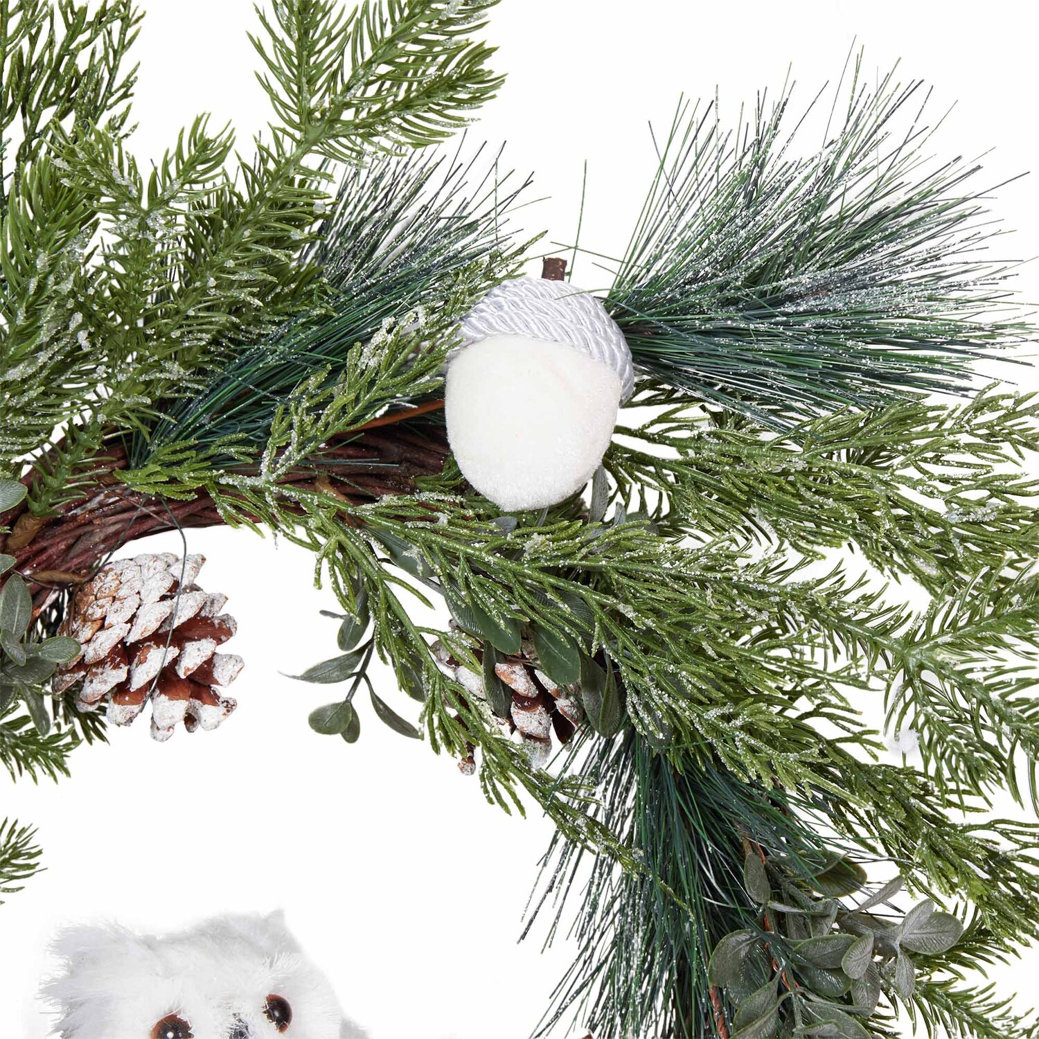 Woodland Owl Hanging Wreath - Green Image 3