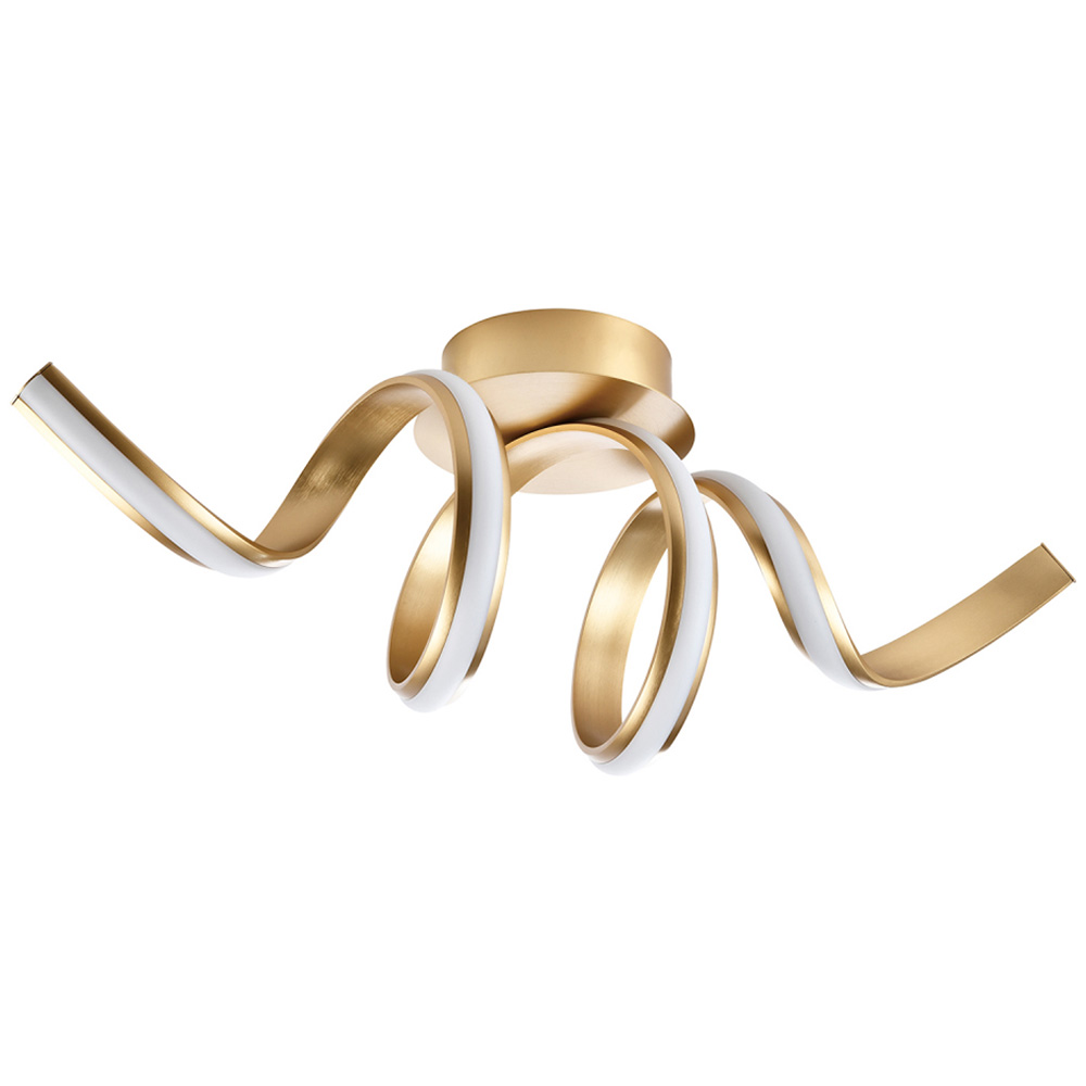 Happy Homewares Spiral Style Brushed Gold Eco LED Ceiling Light Image 1