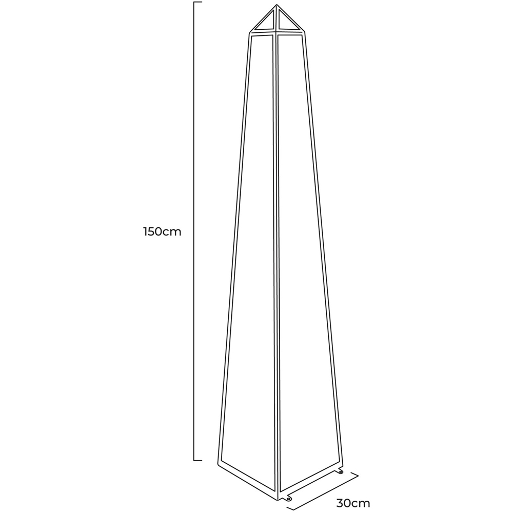 MirrorOutlet The Obelisk Black Metal Edged Mirrored Garden Ornament 150 x 30cm Image 7