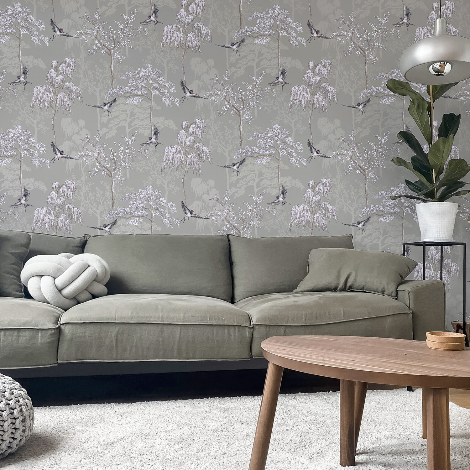 Japanese Garden Wallpaper - Grey Image 3