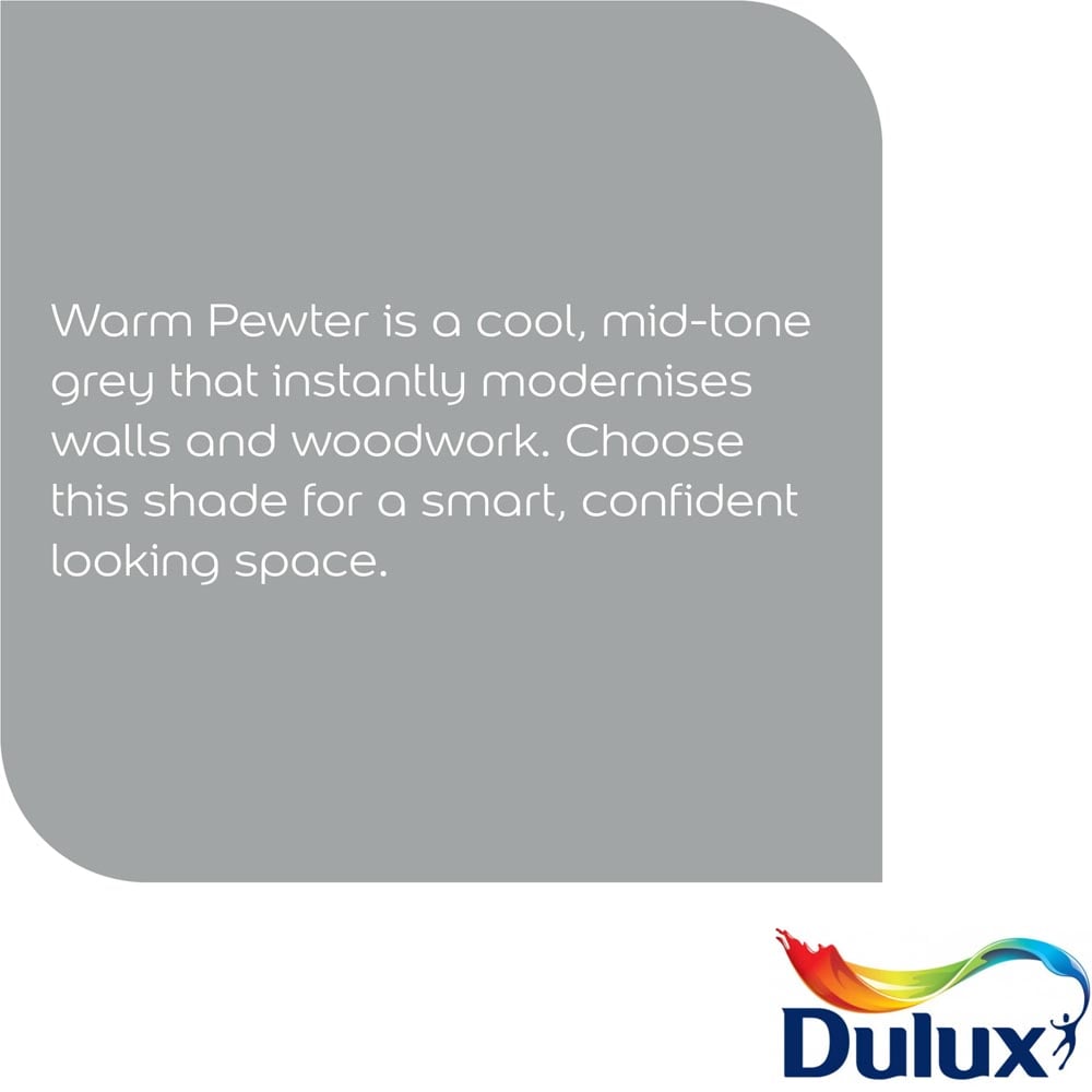 Dulux Walls & Ceilings Warm Pewter Silk Emulsion Paint 5L Image 7