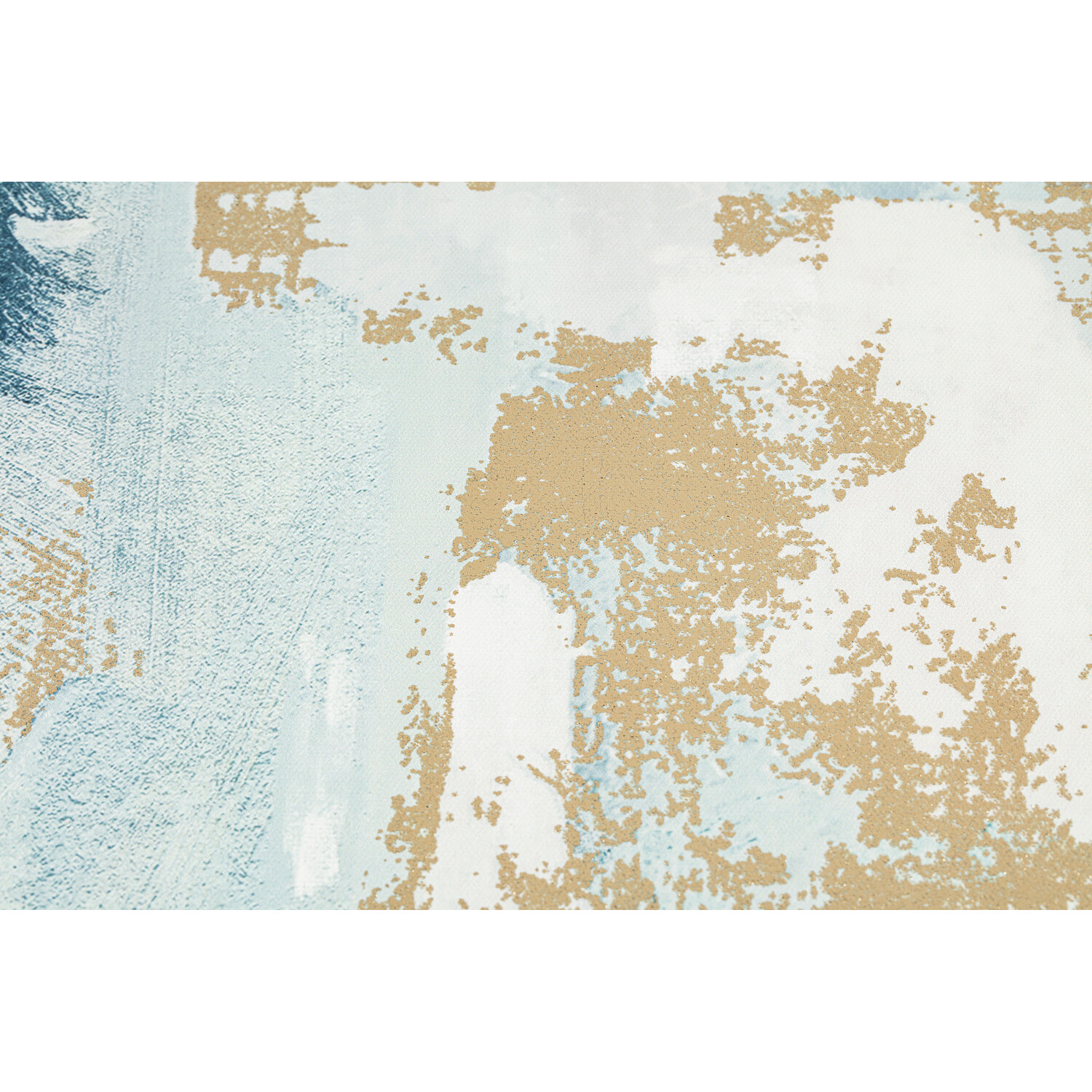 Cyan Gold Foil Abstract Canvas Blue Image 3