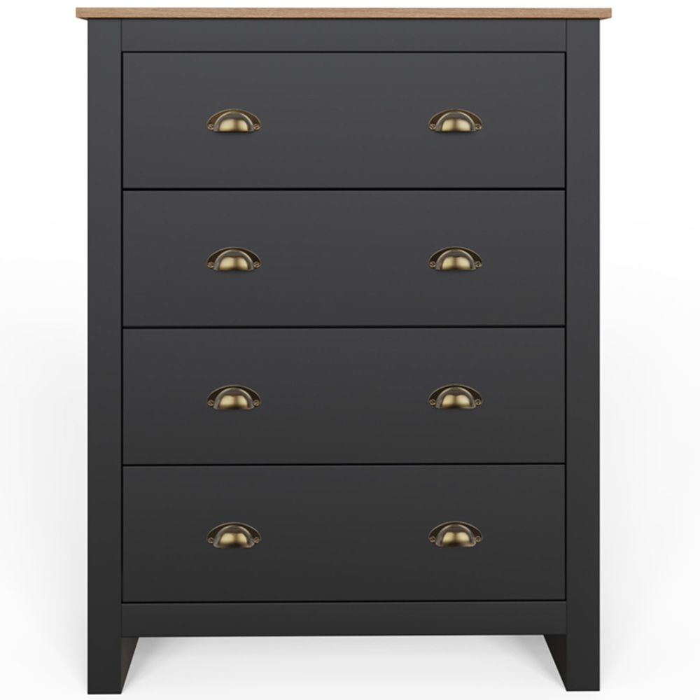 GFW Lancaster 3 Piece Black and Oak Bedroom Set Image 5