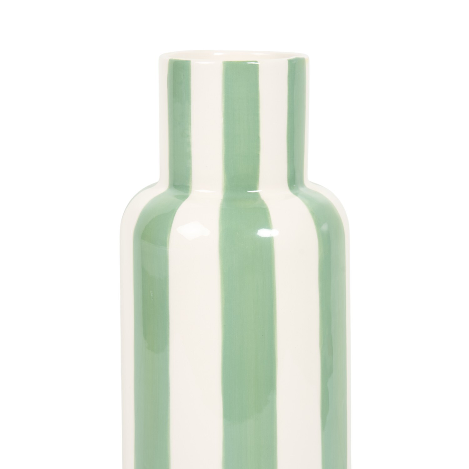 Ceramic Stripe VaseGreen Image 3