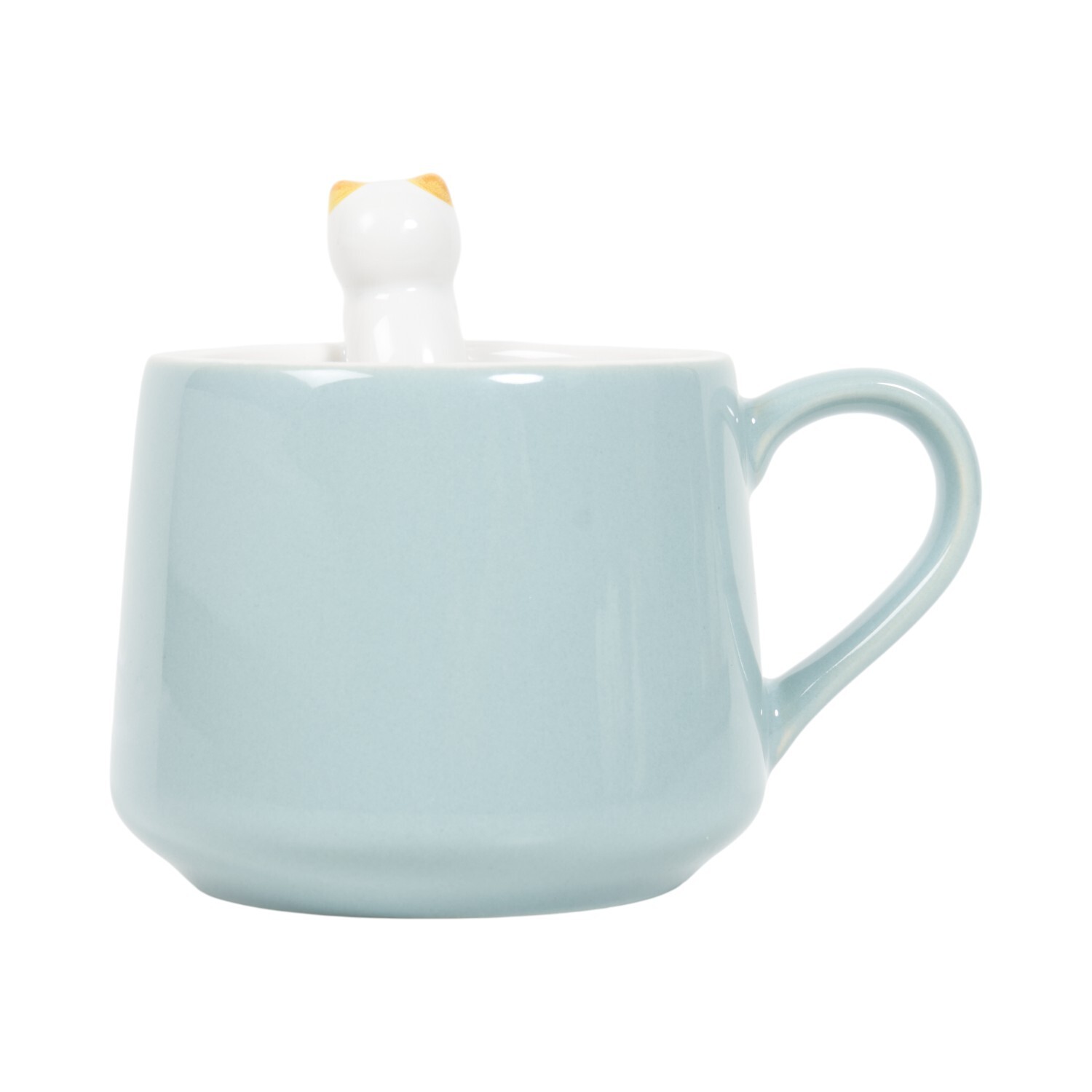 3D Cat Mug Blue Image 2