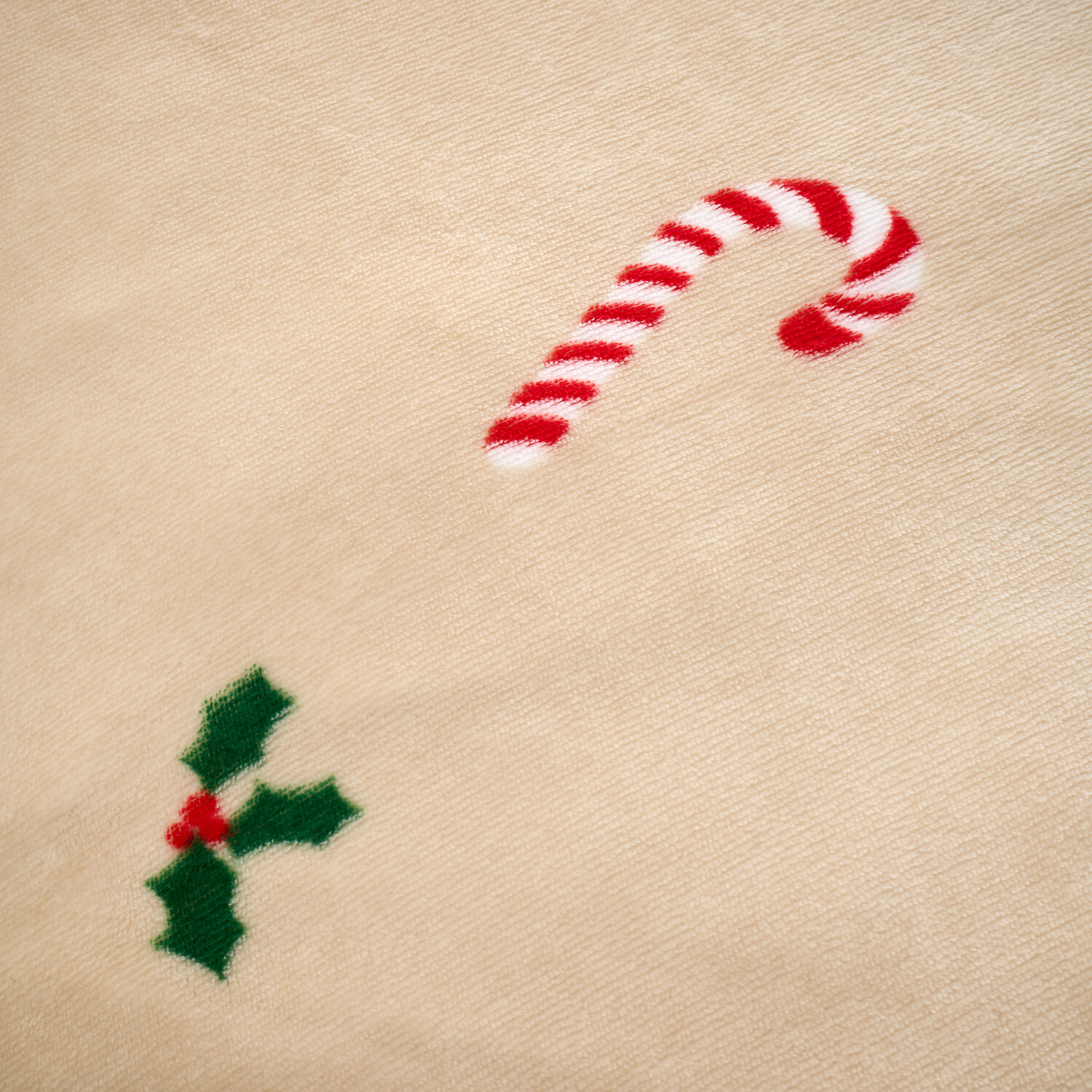 Candy Cane Fleece Duvet Set - Natural / King Image 4