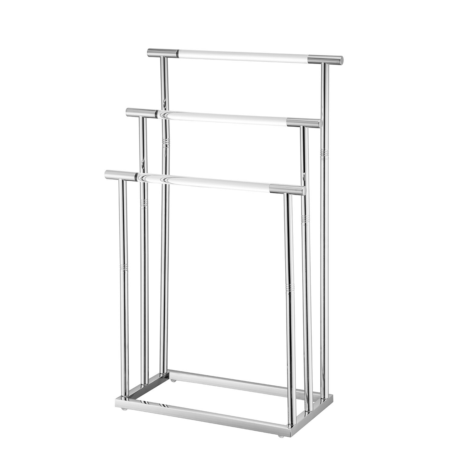 Monaco 3 Tier Acrylic Towel Rail - Chrome Image 2