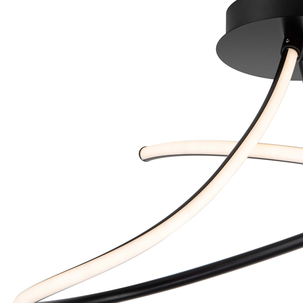 Cosylyte Carter 2 Light Matt Black Curved LED Ceiling Light Image 4