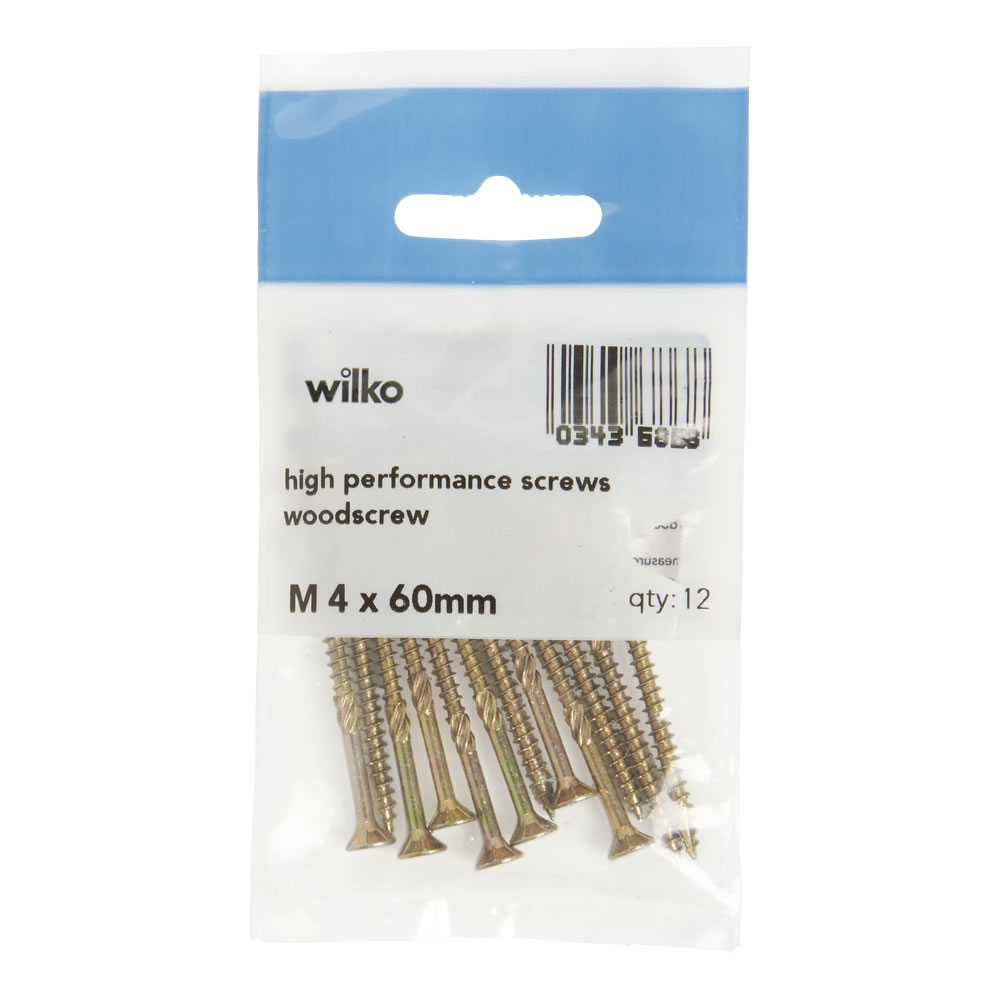 Wilko M4 60mm High Performance Wood Screws 12 Pack Image 2