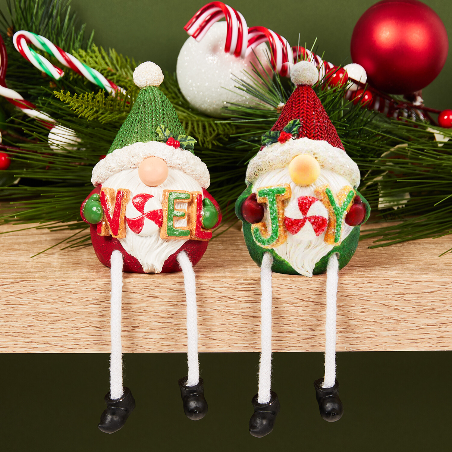 Gingerbread Gonk Shelf Sitter - Red and Green Image 2