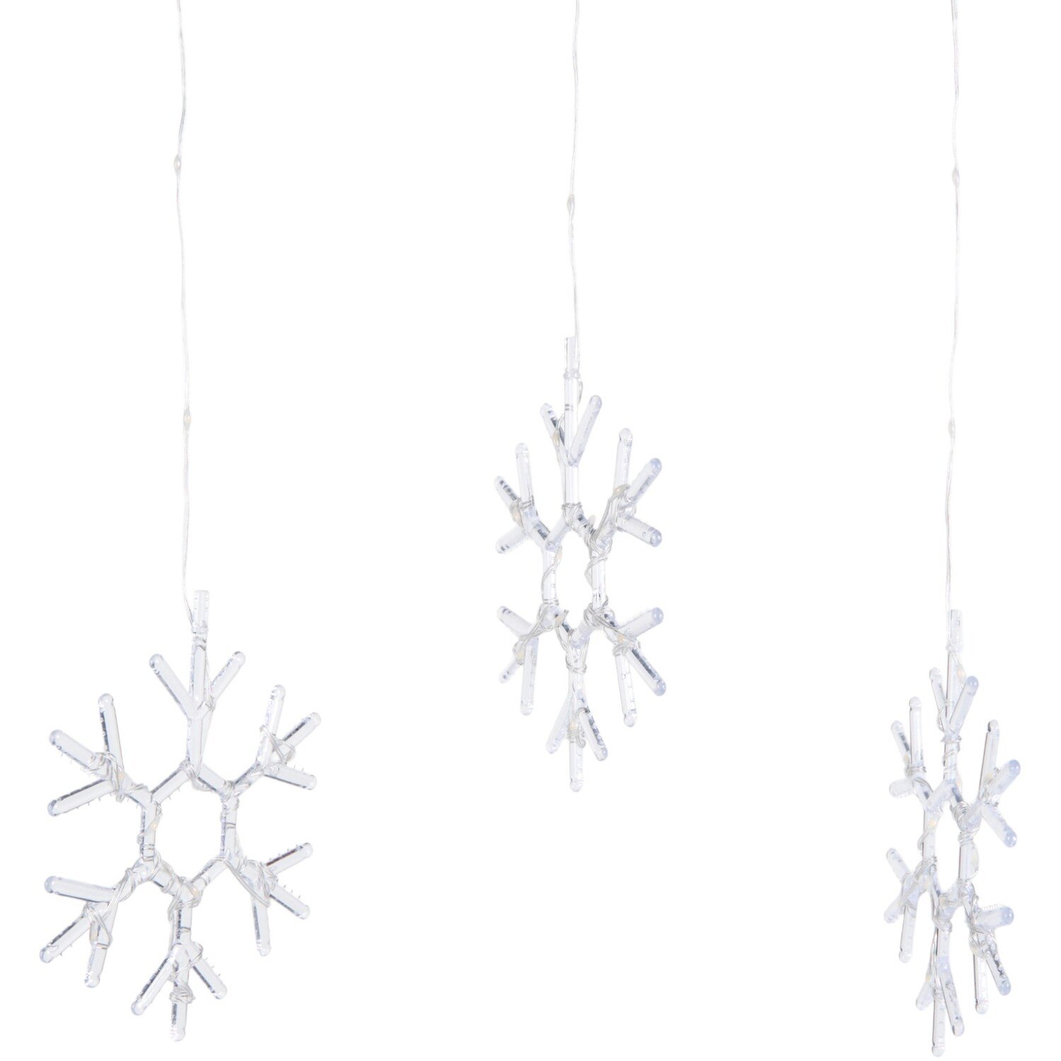 9 Piece Snowflake Curtain LightsClear Image 2