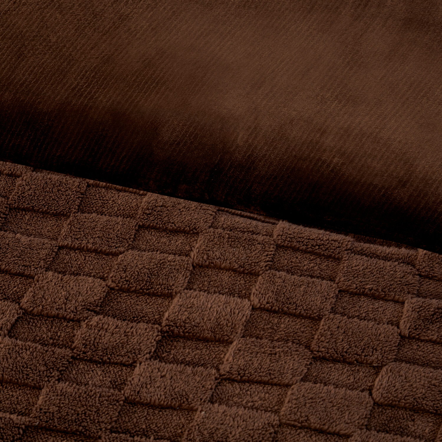 Dakota Checkerboard Fleece Duvet Set Mocha King Image 3