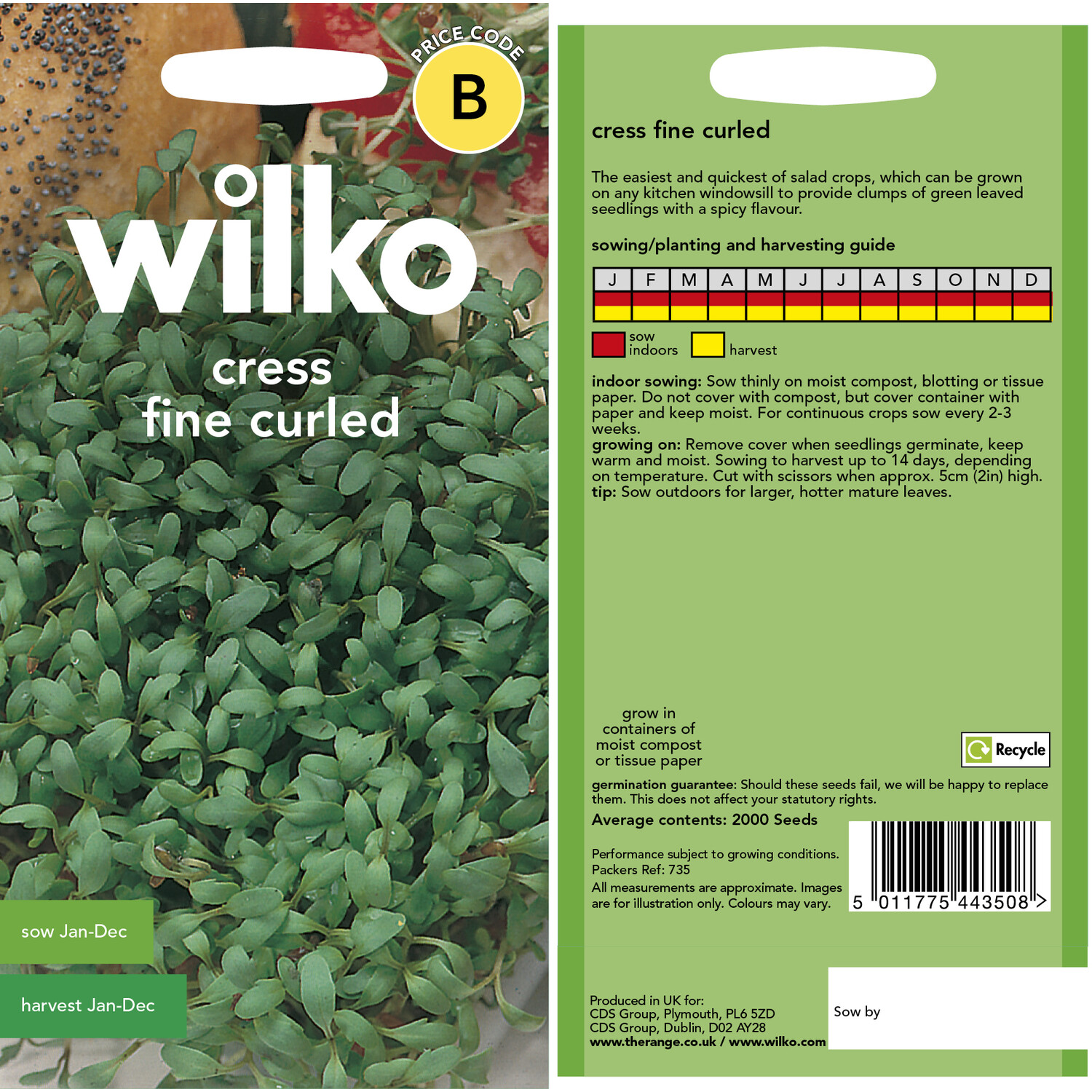 Wilko Cress Fine Curled Seeds Image 3