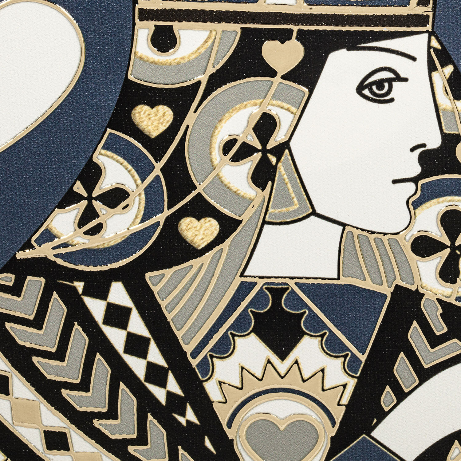 Foiled Playing Cards Framed Canvas - Multicolour Image 4