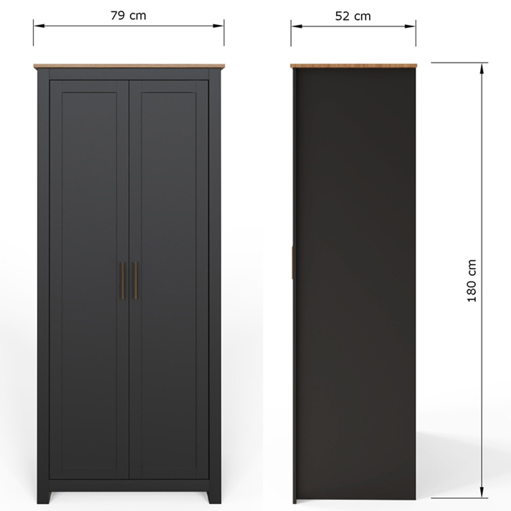 GFW Lancaster 3 Piece Black and Oak Bedroom Set Image 8