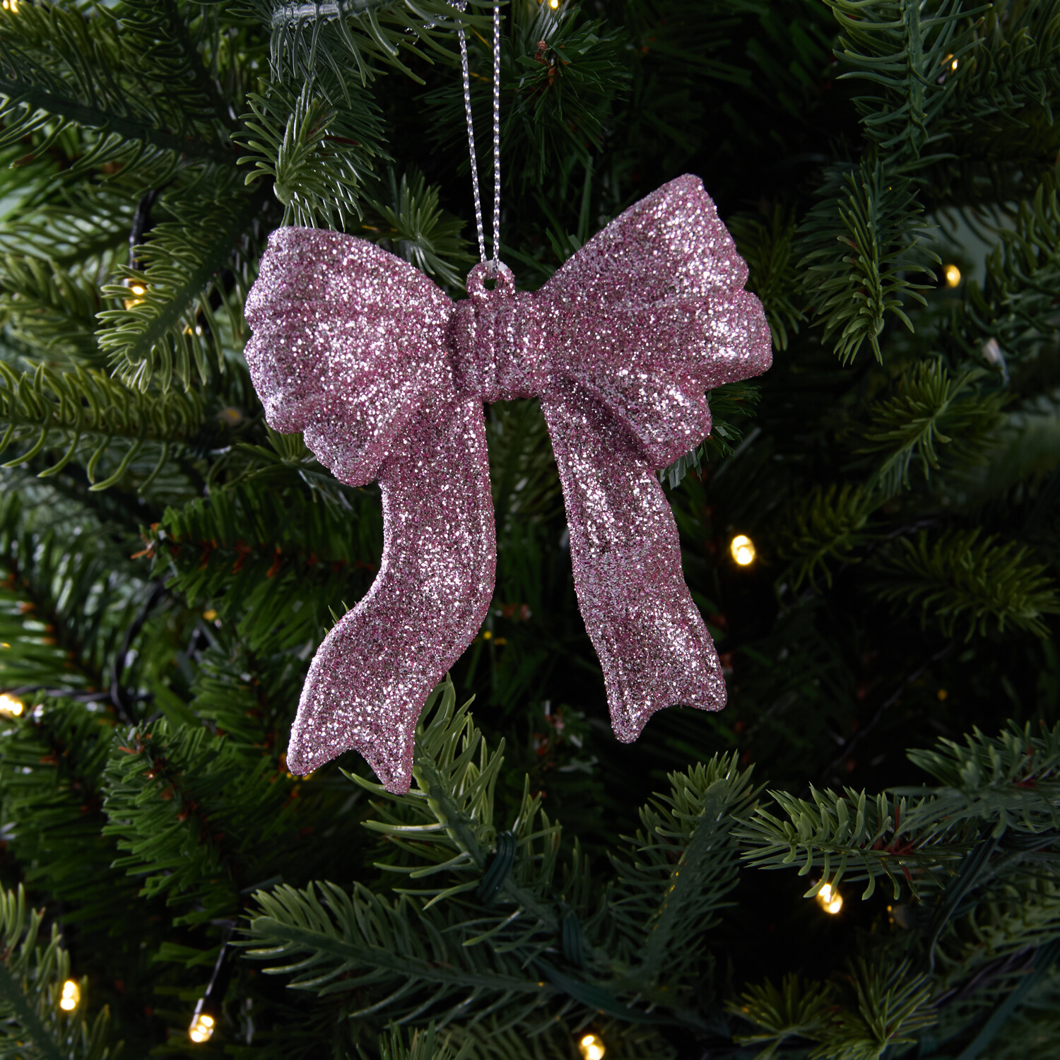 Set of 2 Glitter Bow Tree Decorations Image 5