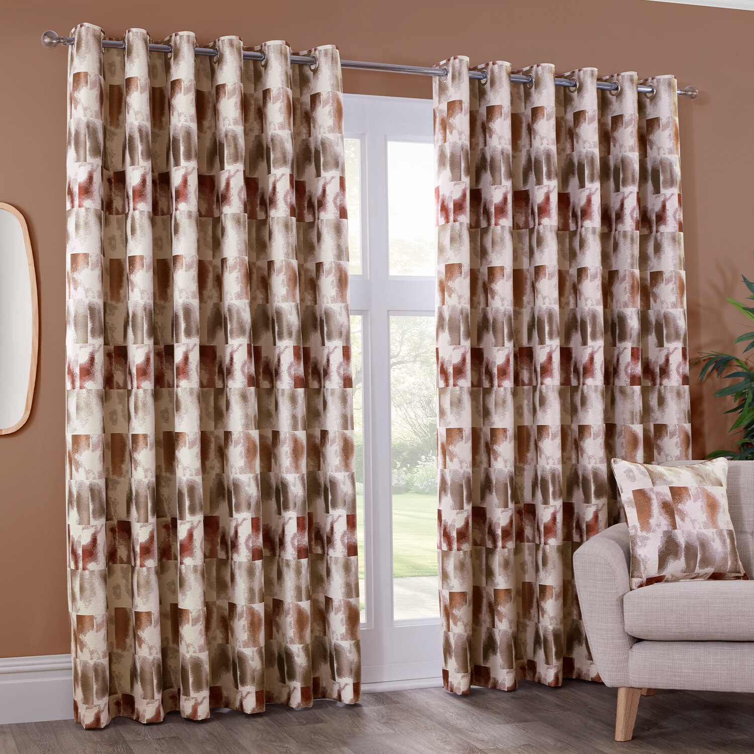 Maddox Geo Jacquard Curtain Multicolour 229cm 168cm Image 3