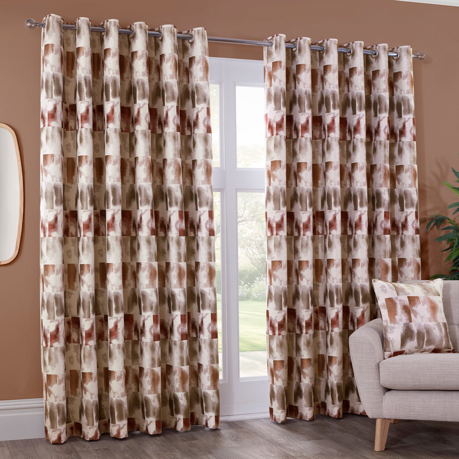 Maddox Geo Jacquard Curtain Multicolour 168cm 183cm Image 3