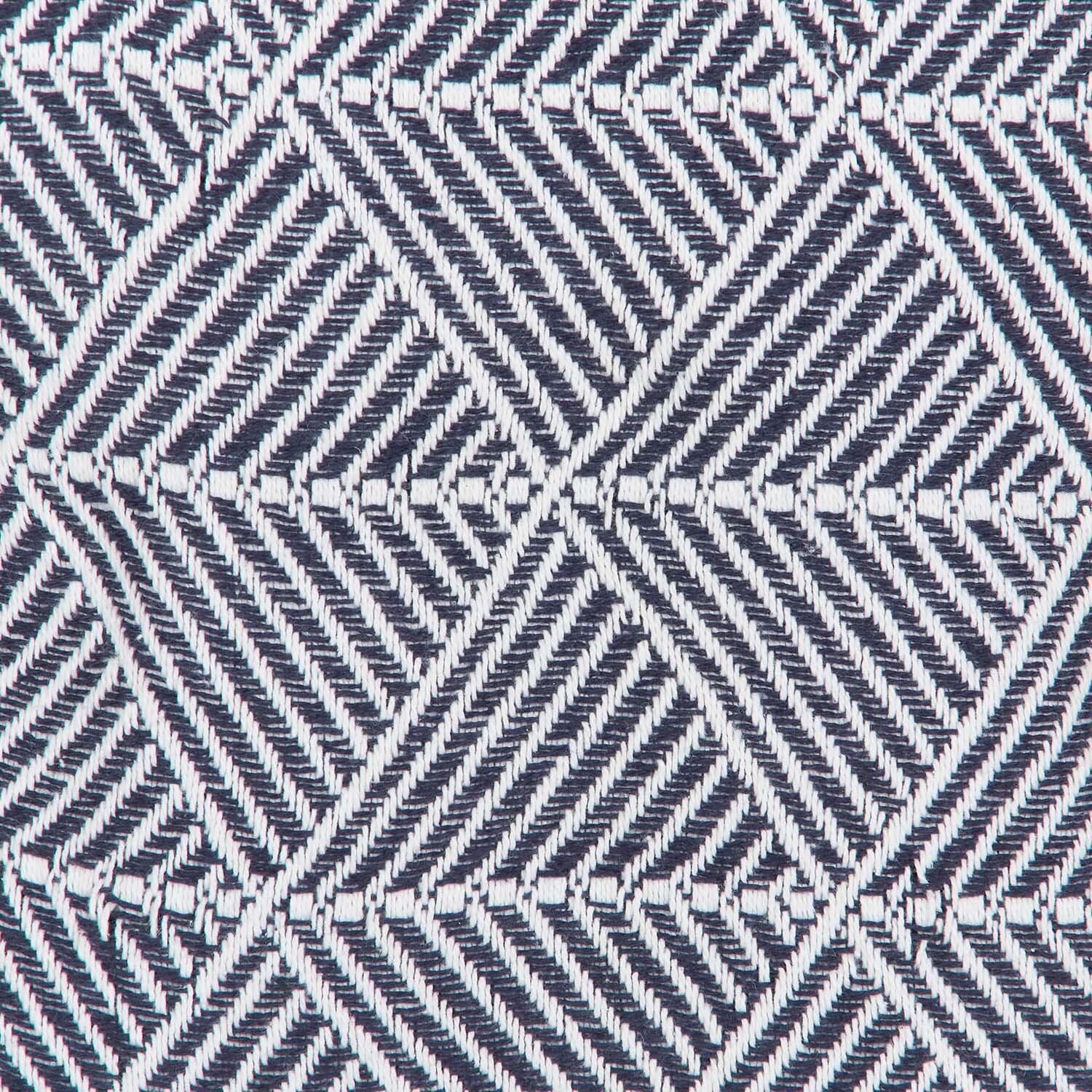 Oslo Navy Geometric Throw  - Navy and White Image 4