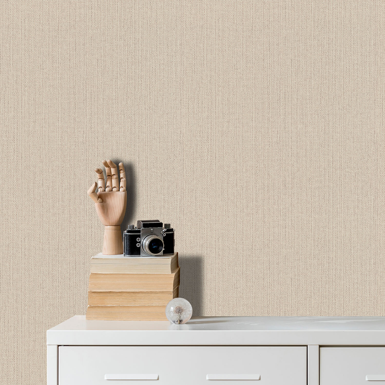 Natural Weave Cream Beige Wallpaper Cream Beige Image 2