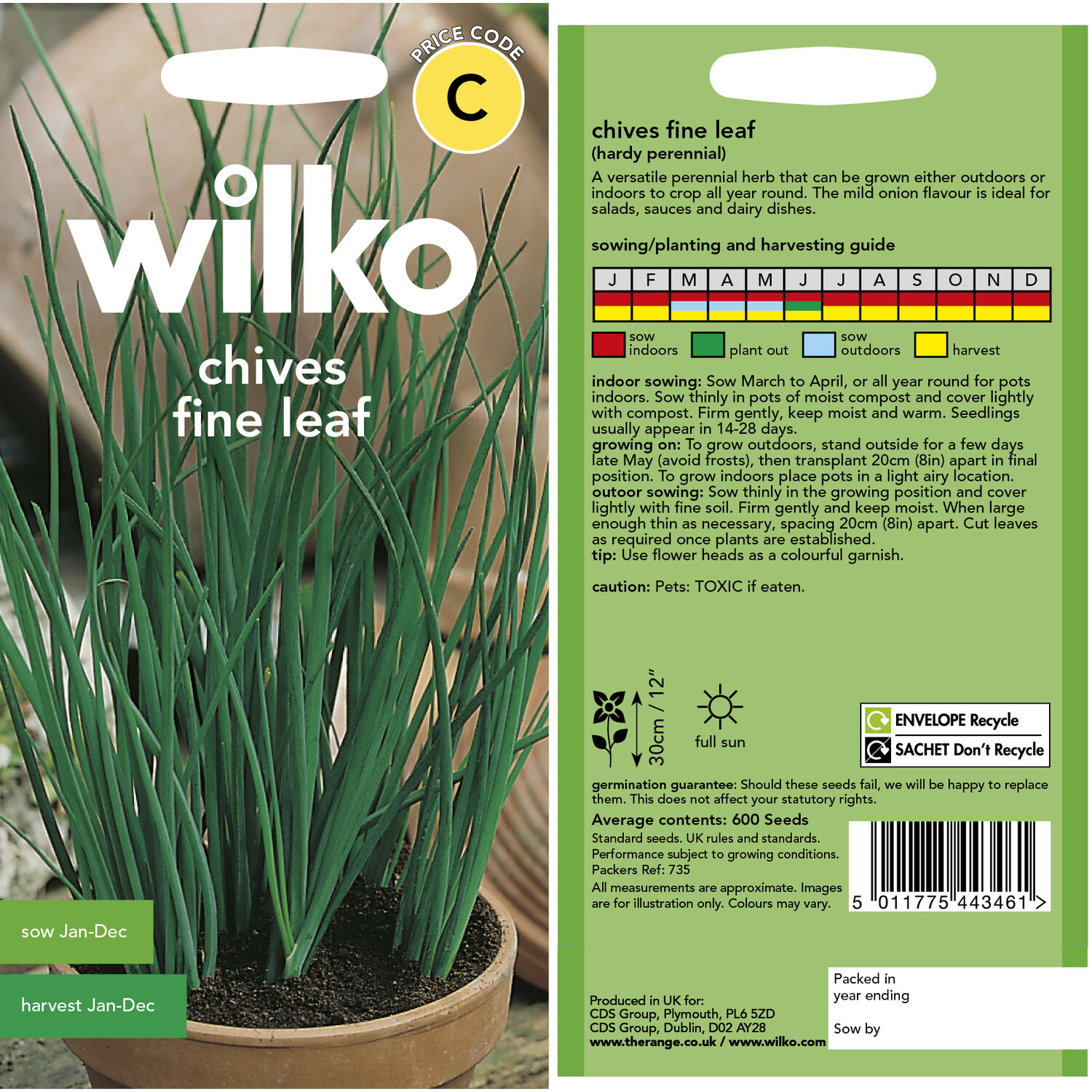 Wilko Chives Fine Leaf Seeds Image 3