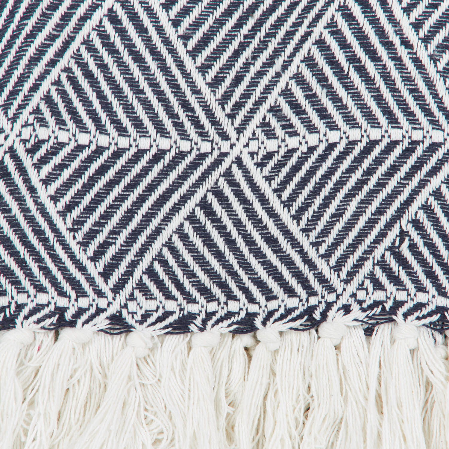 Oslo Navy Geometric Throw  - Navy and White Image 3