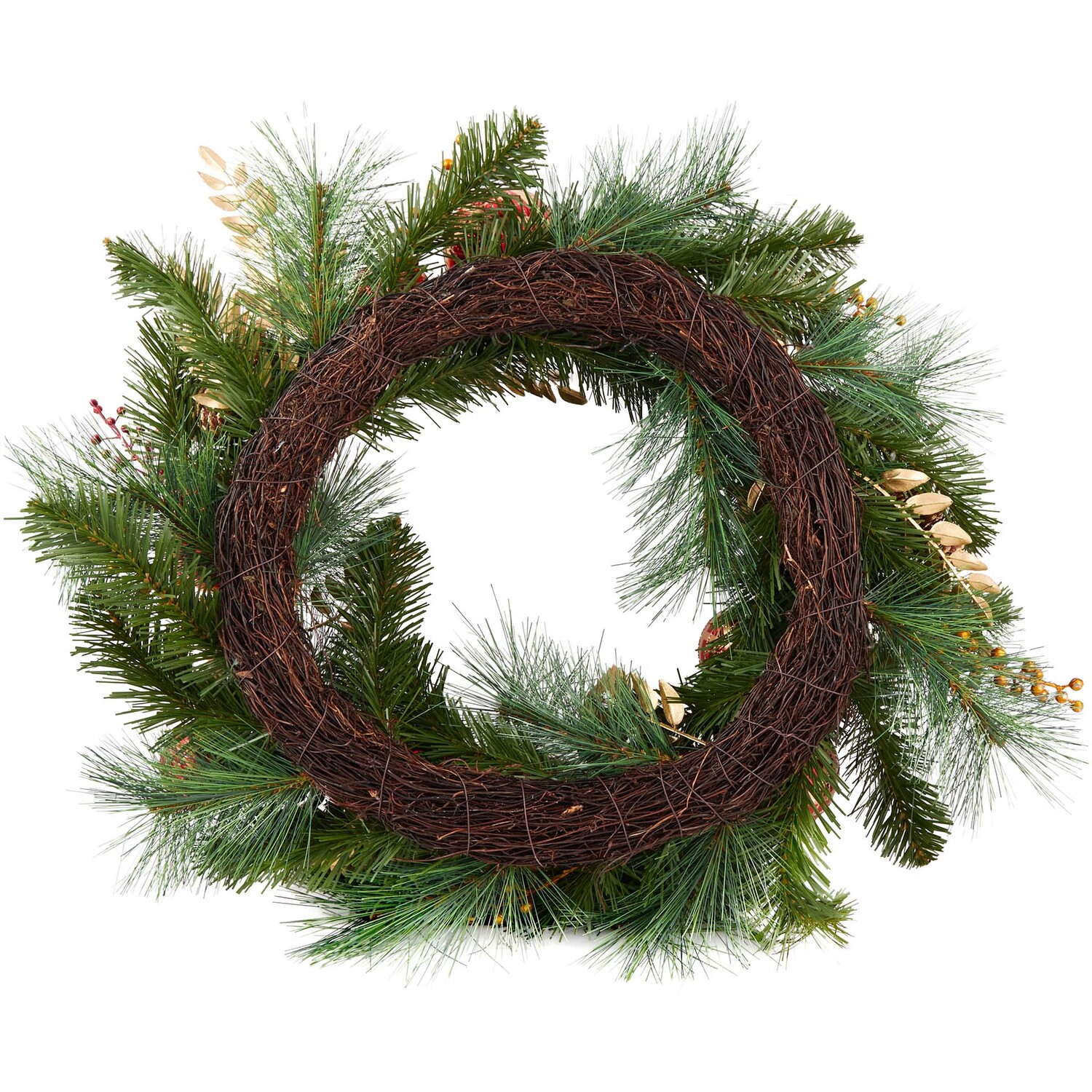 Traditonal Red and Gold Bauble Wreath Image 4