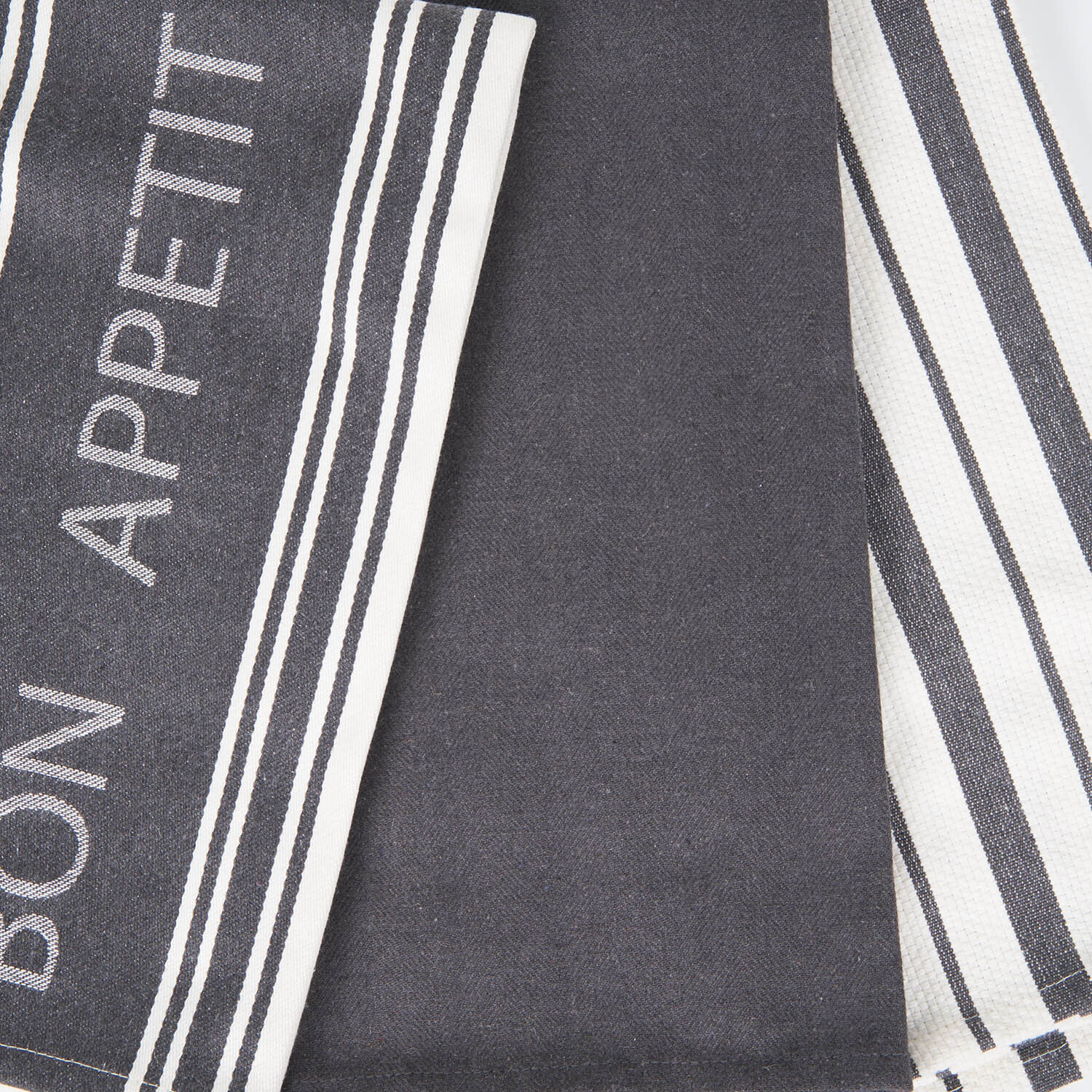 Pack of 3 Bon Appetit Terry Towels - Grey Image 3