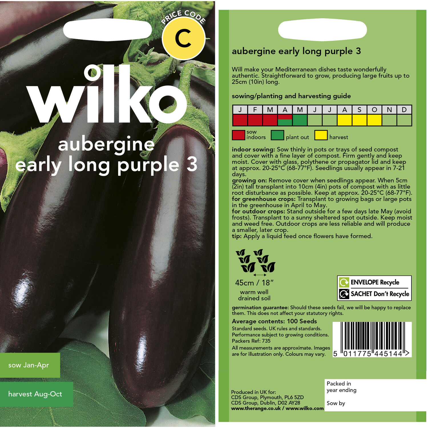 Wilko Long Purple Aubergine Seeds Image 3
