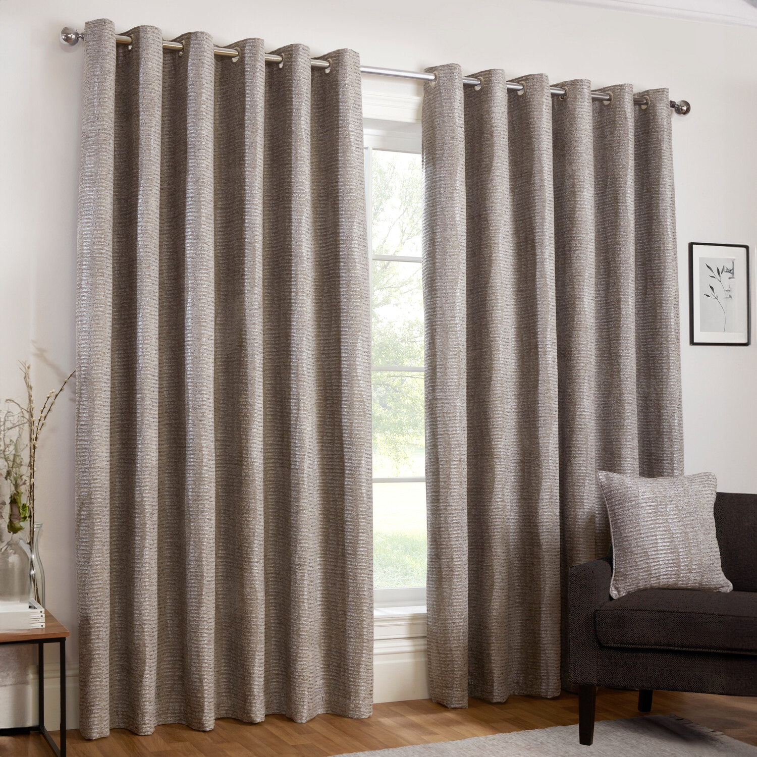 Kelston Eyelet CurtainSilver229cm Image 2