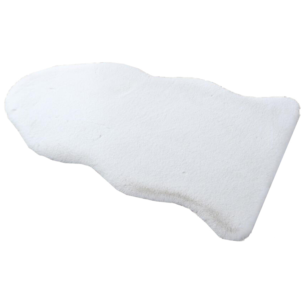 Whisper White Faux Rabbit Fur Rug 60 x 90cm Image 1