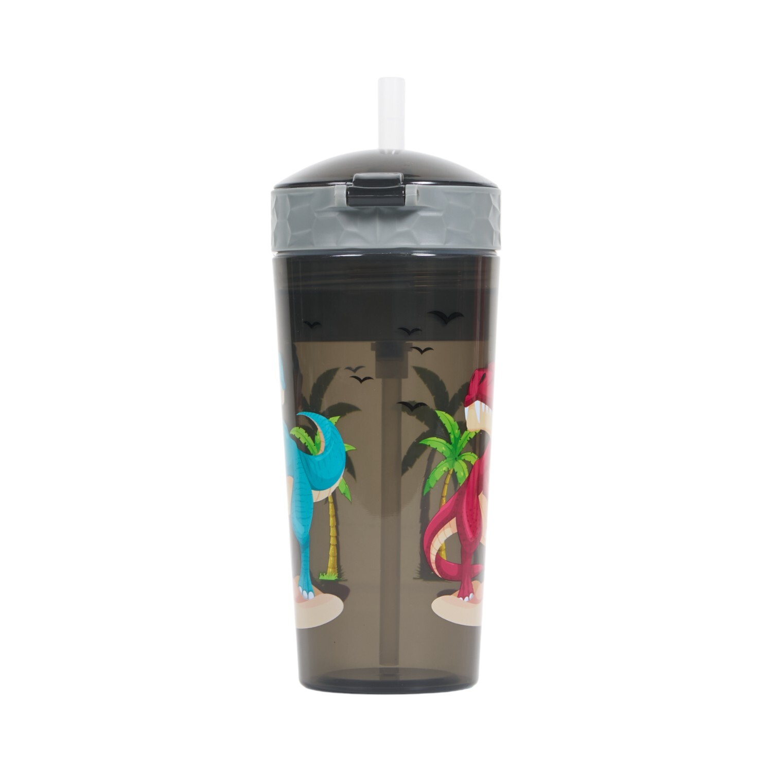 Dinosaur Tumbler with Snack Compartment Grey Image 3