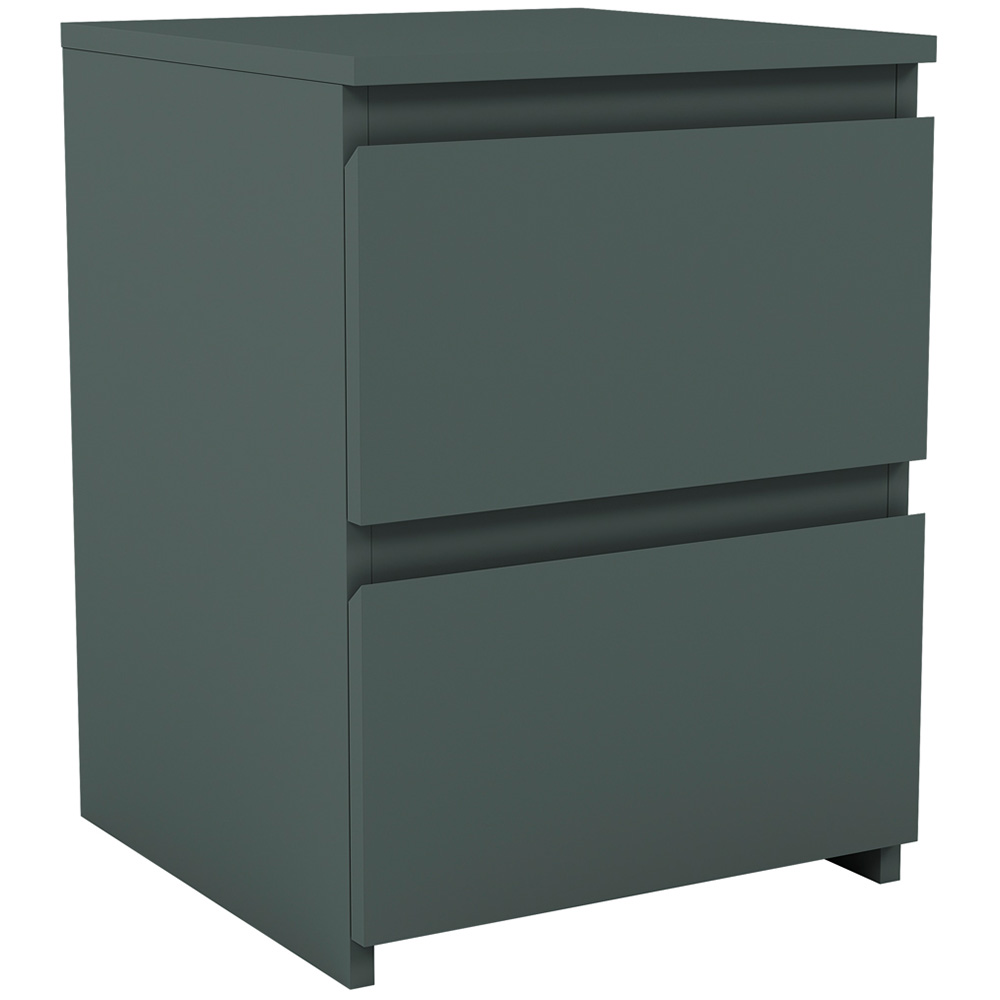 Vida Designs Denver Jasper Green 2 Drawer Bedside Table Image 2