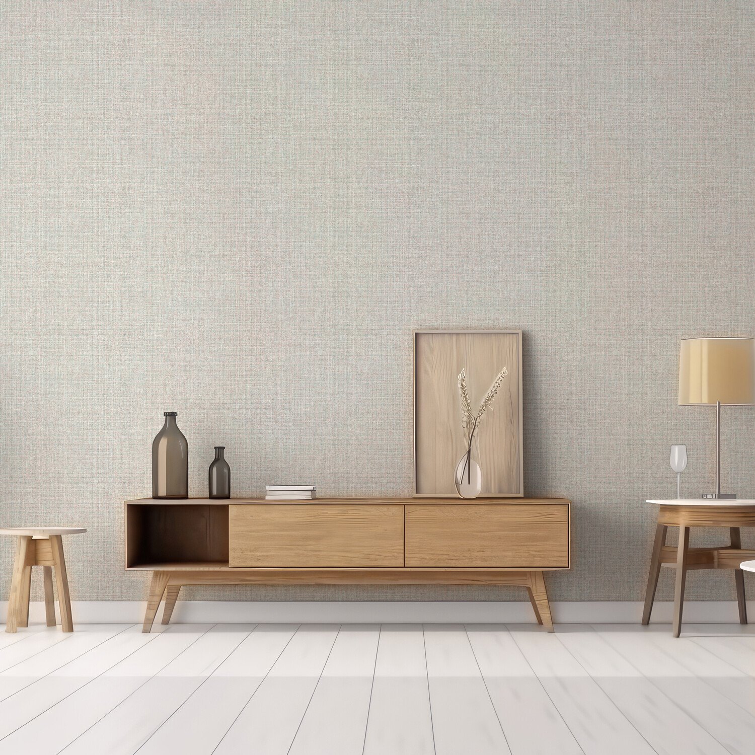 Woven Texture Wallpaper - Warm Grey Image 2