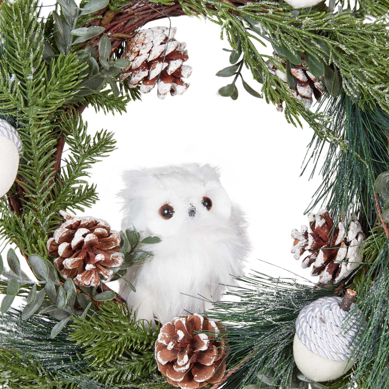 Woodland Owl Hanging Wreath - Green Image 2