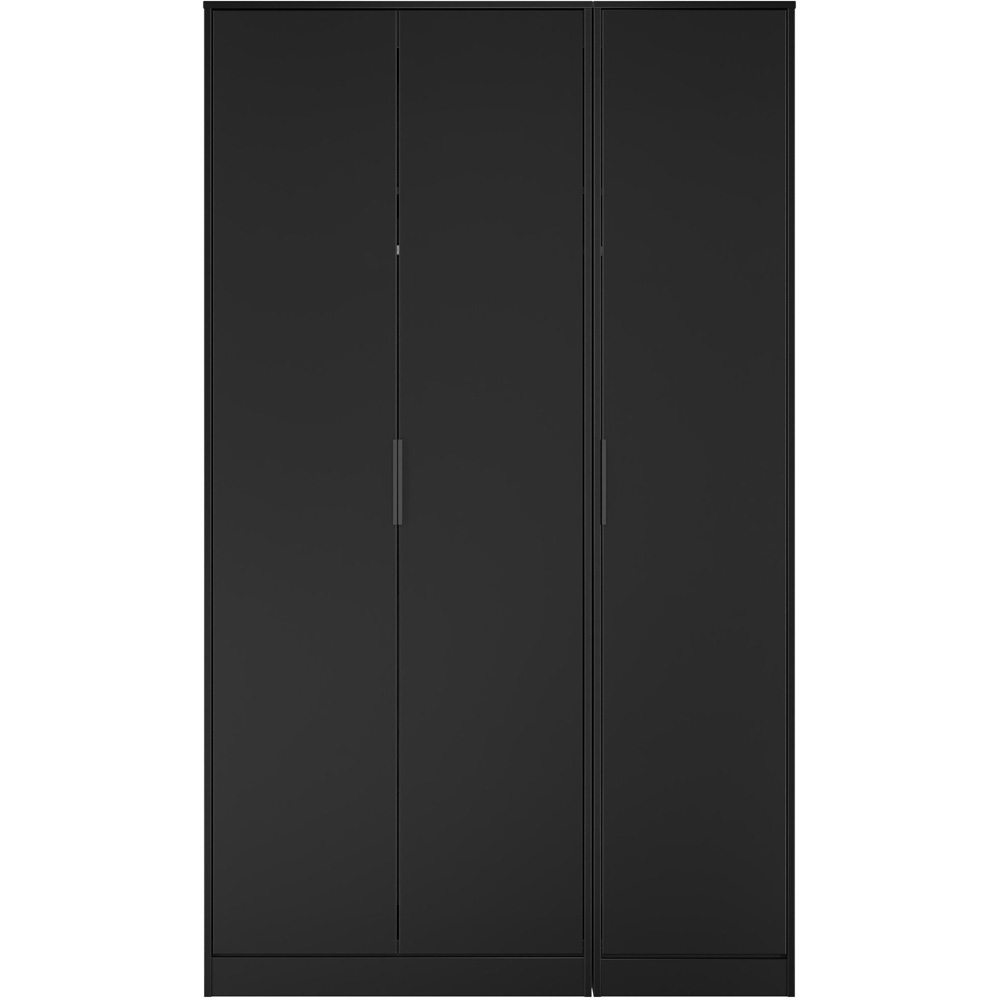 Crowndale Hong Kong 3 Door Matt Black Tall Wardrobe Ready Assembled Image 2