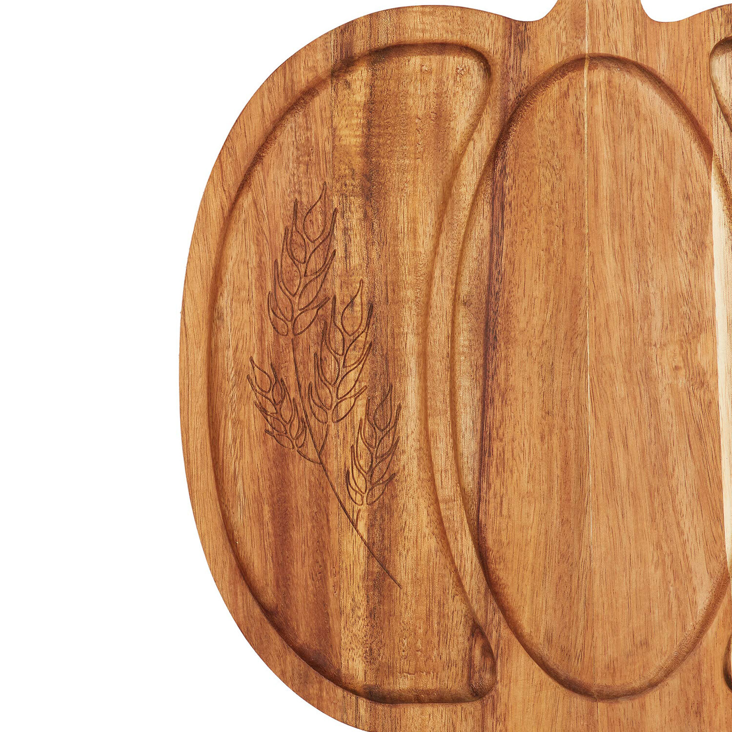 Wooden Pumpkin Tray - Brown Image 2