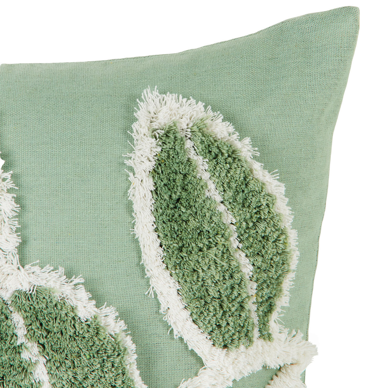 Izara Leaf Tufted Cushion - Green Image 4