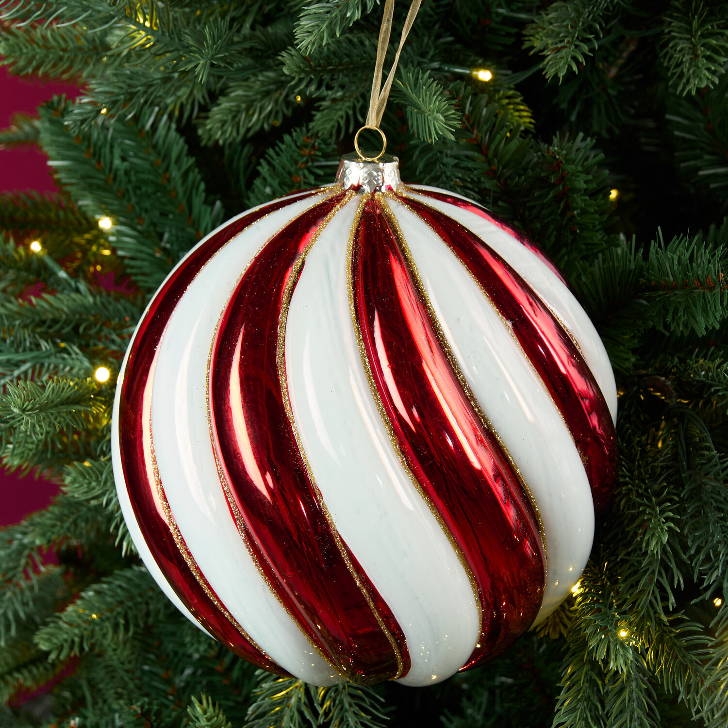 XL Candy Cane Bauble Red Image 2