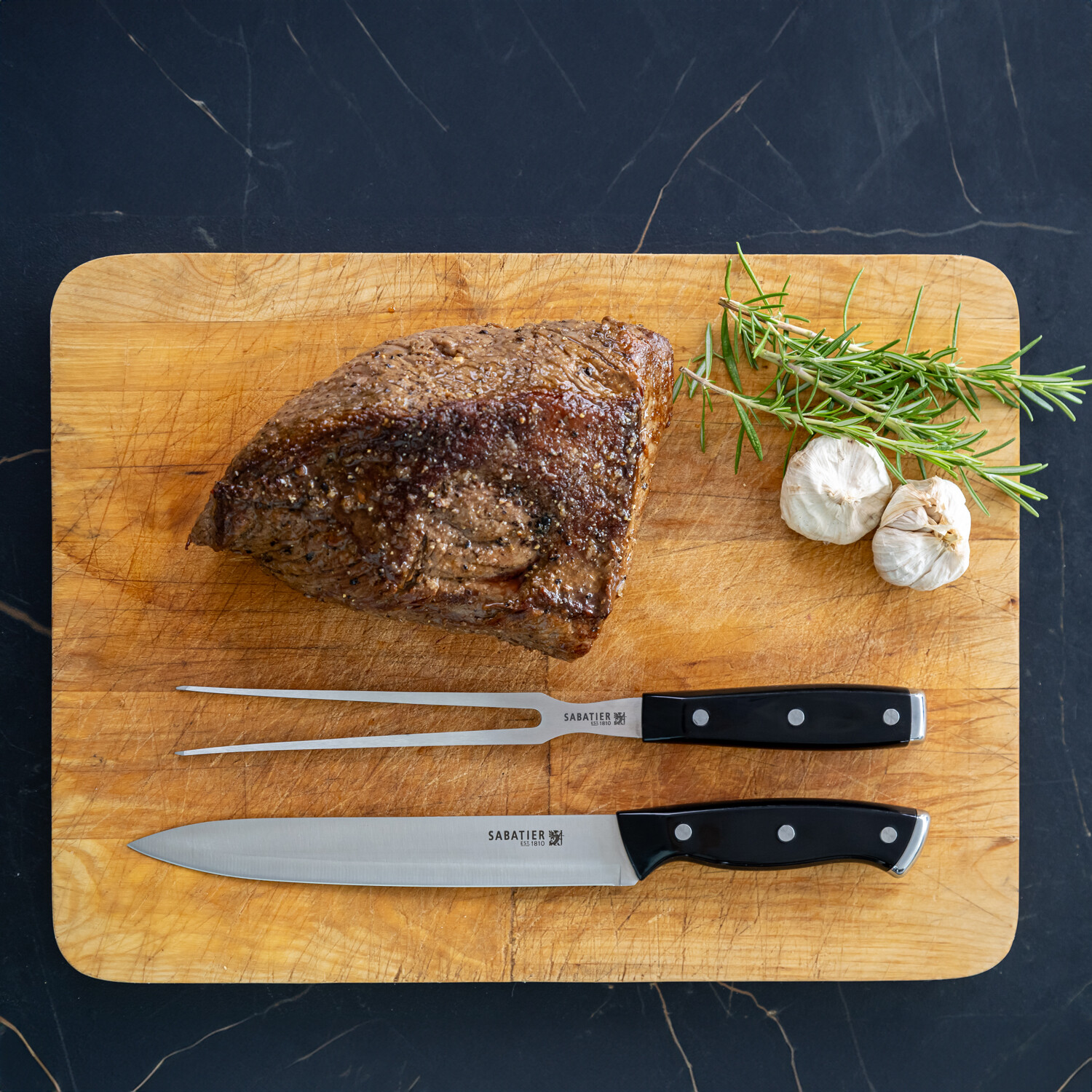 Sabatier Carving Set - Black Image 3