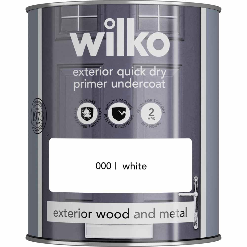 Wilko Quick Dry Wood & Metal White Primer & Undercoat 750ml Image 2