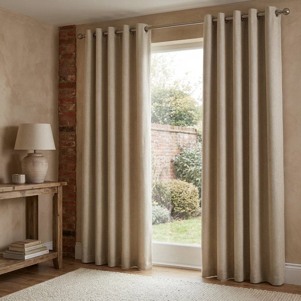 Taylor Blackout Eyelet Curtains - Natural / 137cm / 168cm Image 3