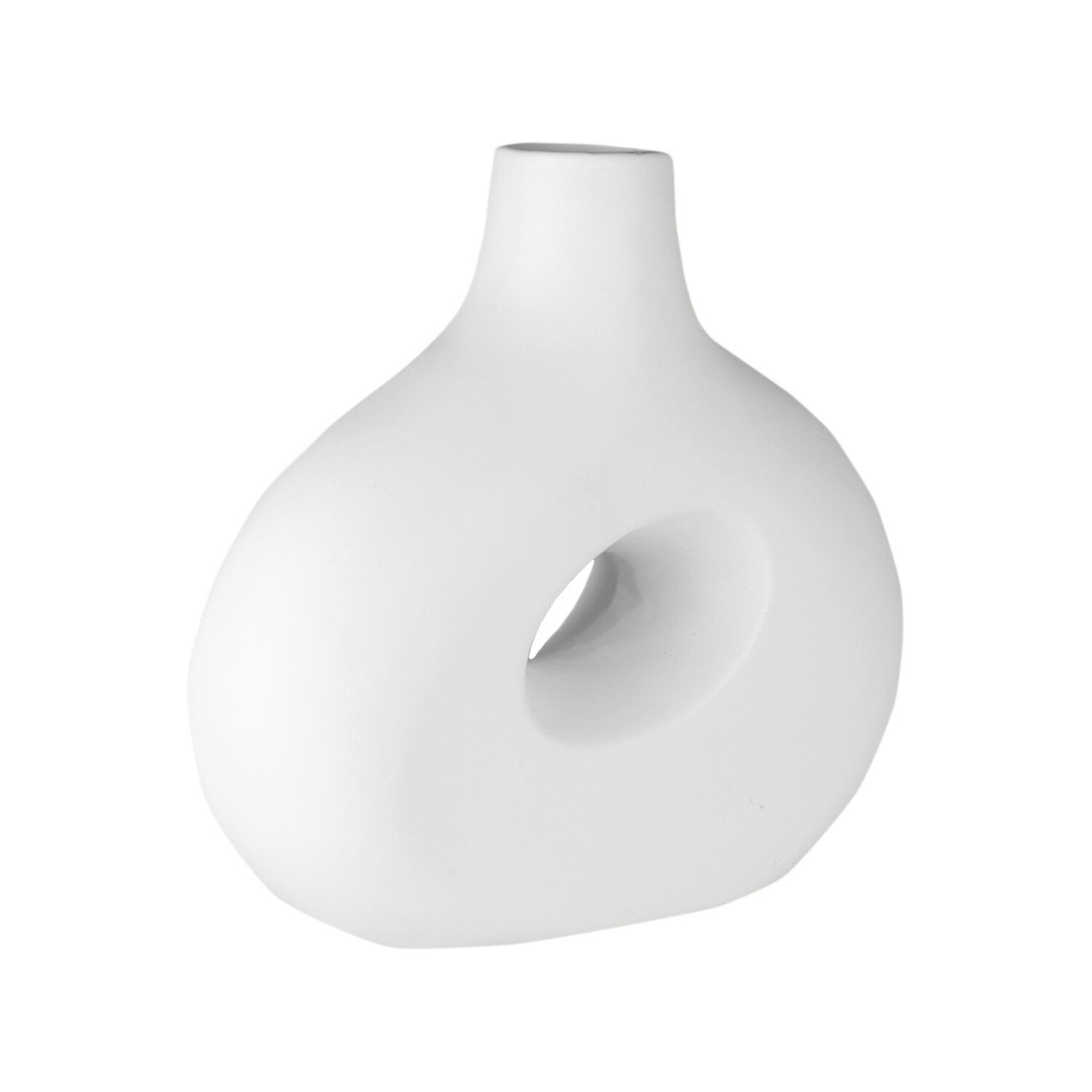 White Matte Ceramic Vase Image 2
