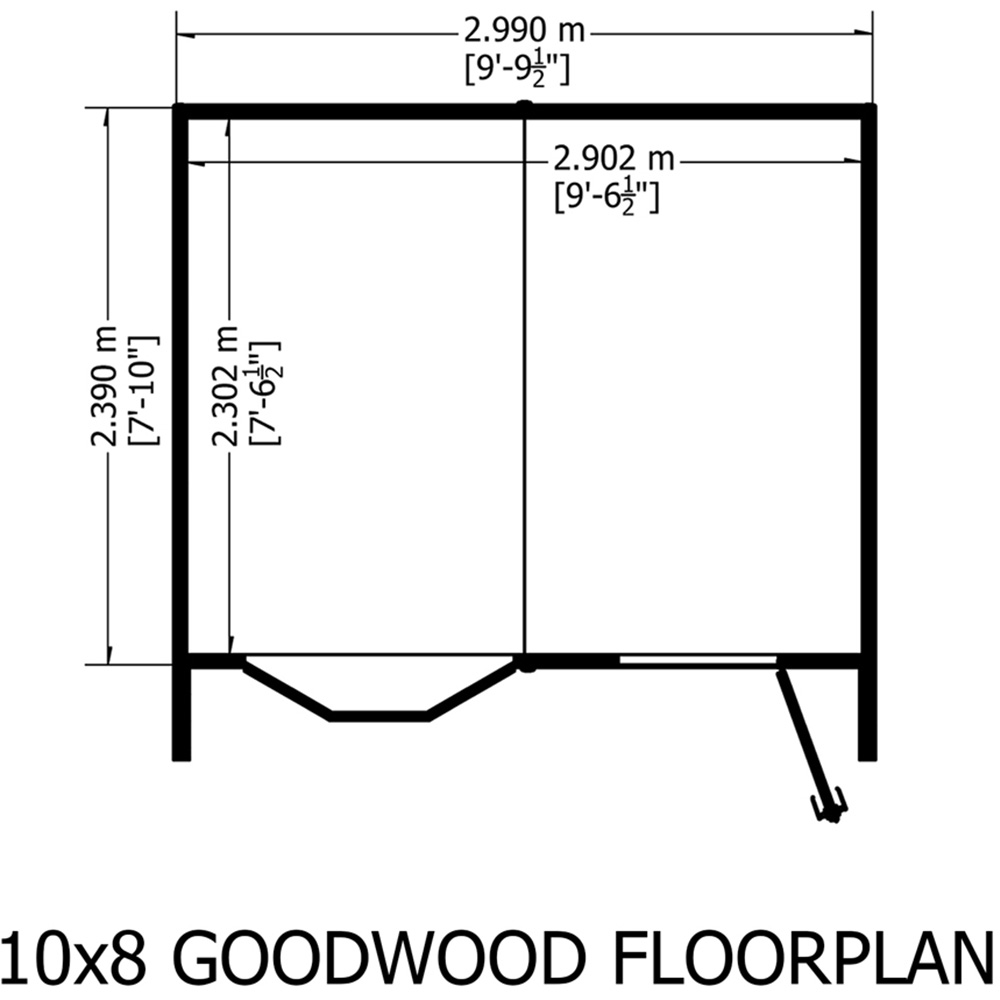 Shire Goodwood 10 x 8ft Shiplap Style C Security Cabin Apex Summerhouse Image 8