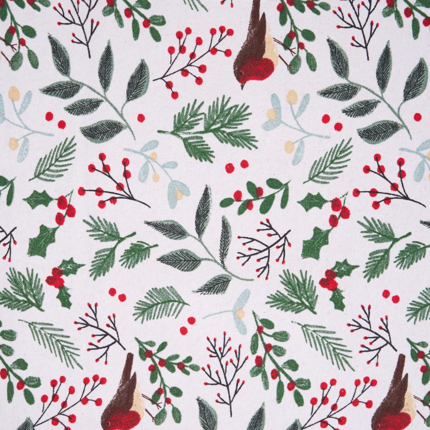 Mistletoe Robin Table Runner White Image 5