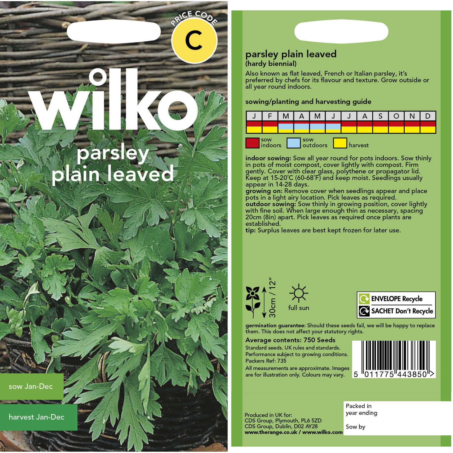 Wilko Parsley Plain Leaved 2 Seeds Image 3