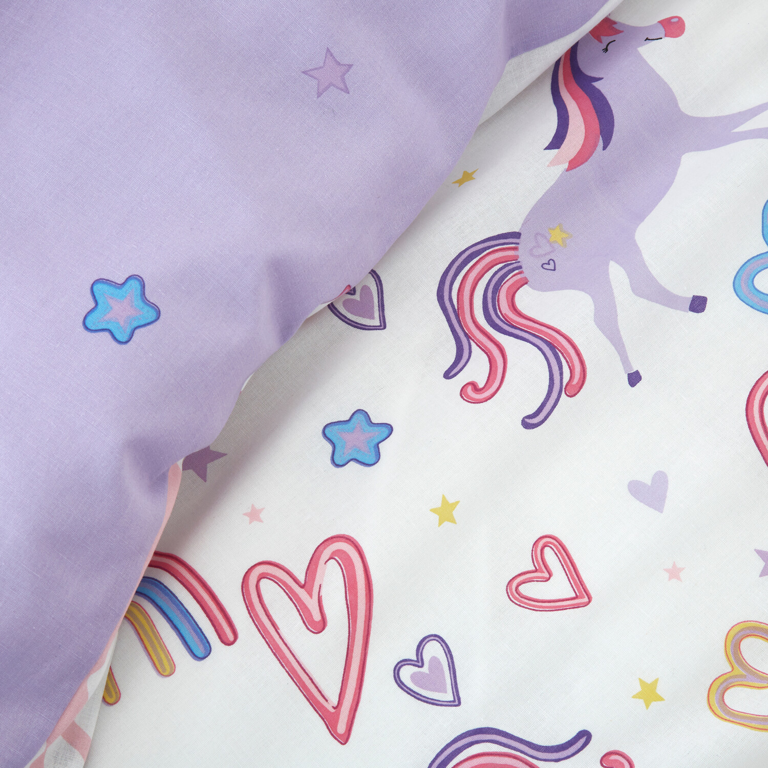Rainbow Unicorn Purple Duvet Set - Purple Image 3
