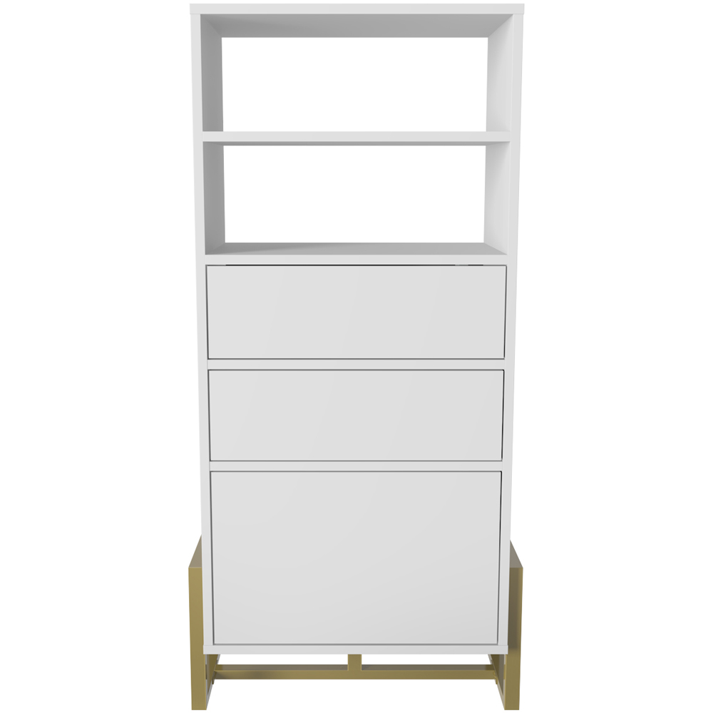 Decorotika Utopie 3 Door 2 Shelf White Modern Bookshelf Image 2