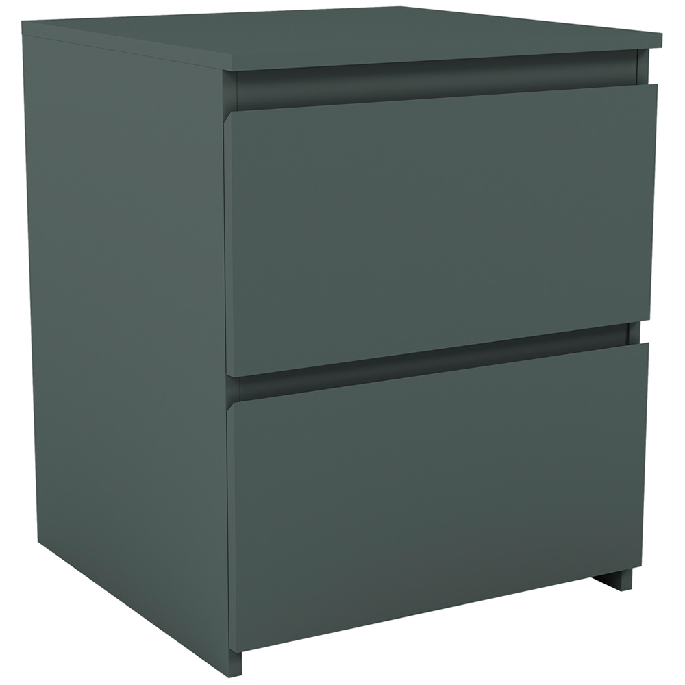 Vida Designs Denver Jasper Green 2 Drawer Large Bedside Table Image 2